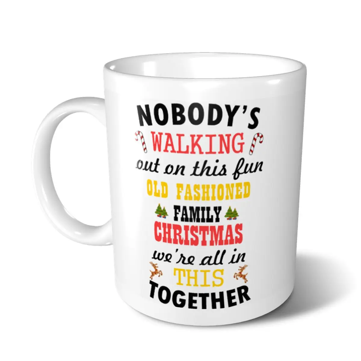 Милые забавные подарки никто не гуляет на этом веселье 2 рождественские кружки