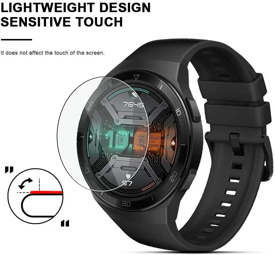 HD Прозрачная пленка из закаленного стекла спортивные Смарт-часы Защита экрана