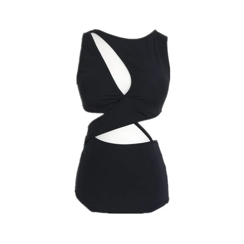 

2021 Sexy Black One Piece Swimsuit Women Cut Out Swimwear Push Up Monokini Bathing Suits Beach Wear Hollow Out Swimming Suit