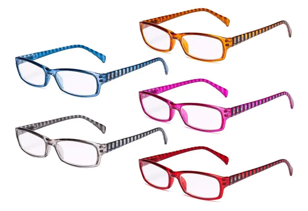 RT1803S-5pc-Mix RT1803S Eyekepper женские очки для чтения-5 упаковка женские стильные ридеры с полосками - Цвет оправы: RT1803S-5pc-Mix