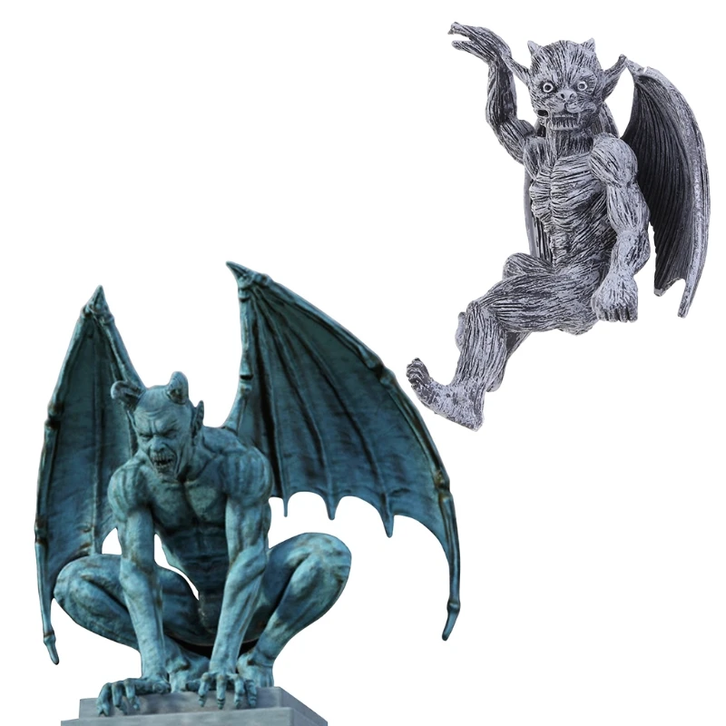 

Winged Gargoyle Statue Resin Ghost Hanging Figurines Decoration for Garden Front Porch Yard