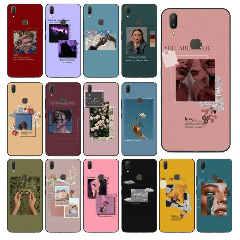 

YNDFCNB Lock Screen Aesthetic Phone Case for vivo Y91C Y11 17 19 53 81 31 91 for Oppo a9 2020