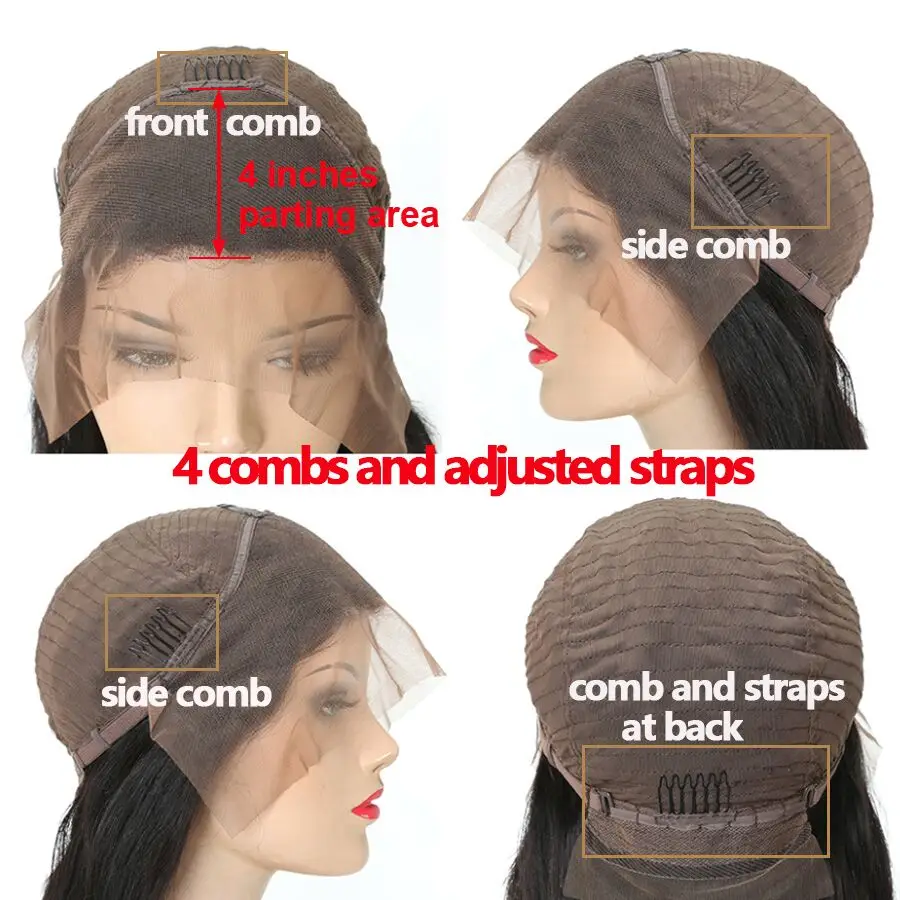 

13x4 Straight Lace Front Human Hair Wigs Lace Frontal Wigs Remy Brazilian Human Hair Lace Wigs for Women 250 Density Lace Wig