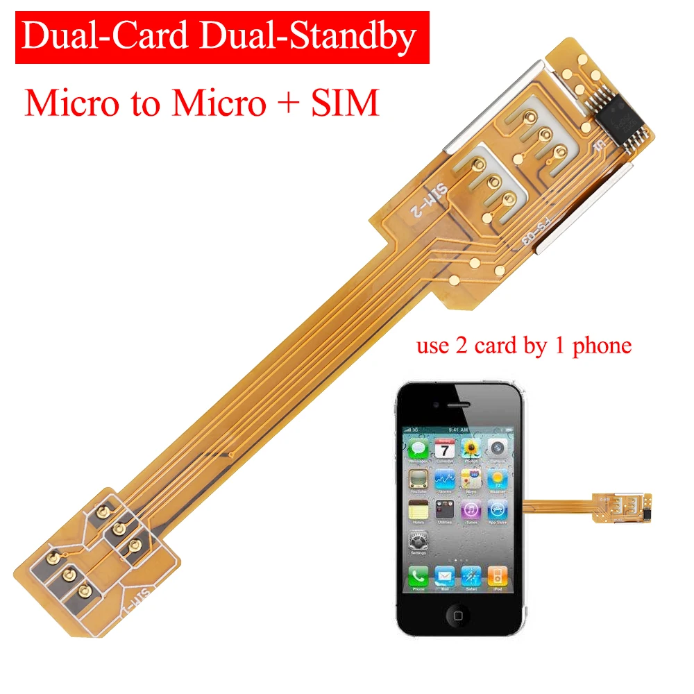 Полезная вещь на 2 портный Dual Sim адаптер карты слот для iPhone 4 4s микро сим карты|sim card