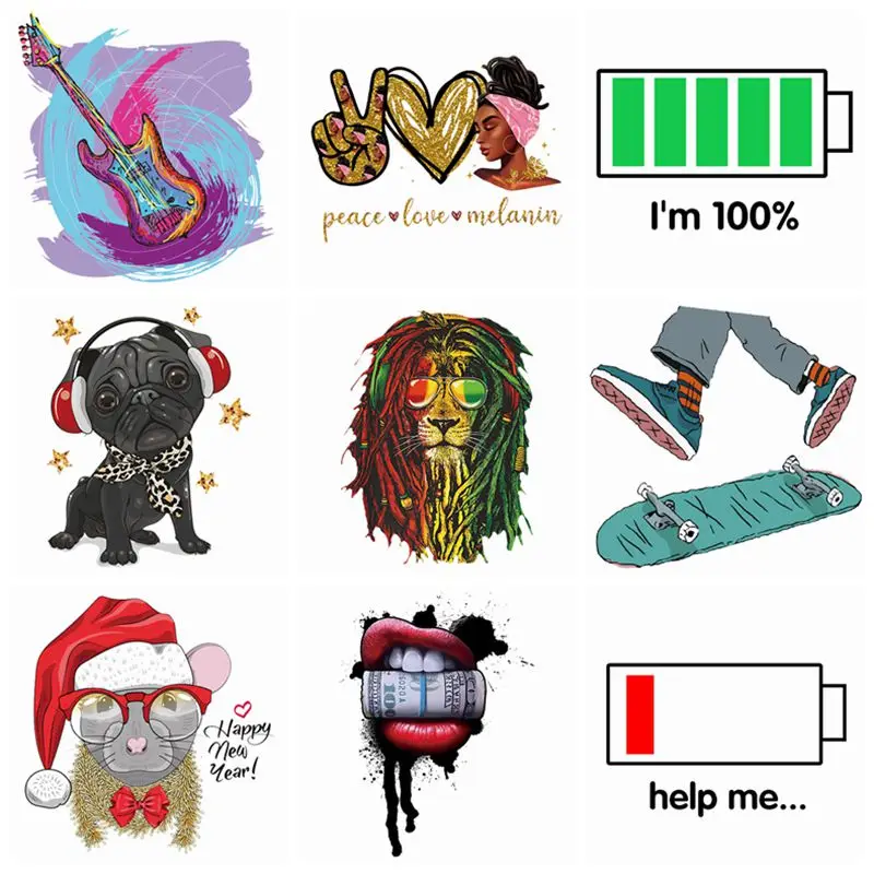 Модные крутые термоклейкие нашивки в стиле хиппи с рисунками из мультфильмов