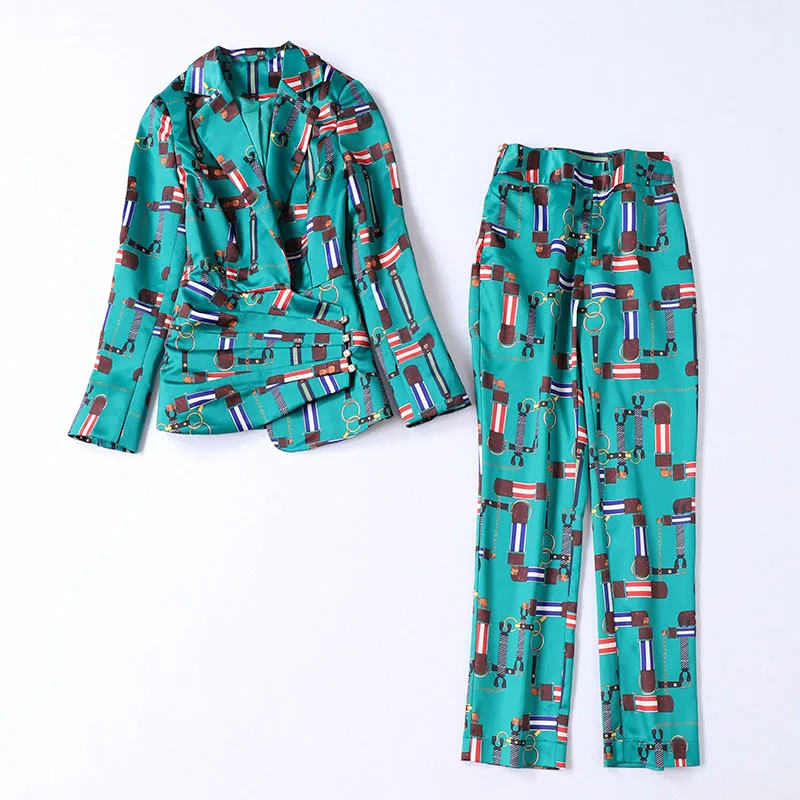 Высокое качество Новый Стильный Осень Зима 2019 Дизайнерский Костюм Набор Женский