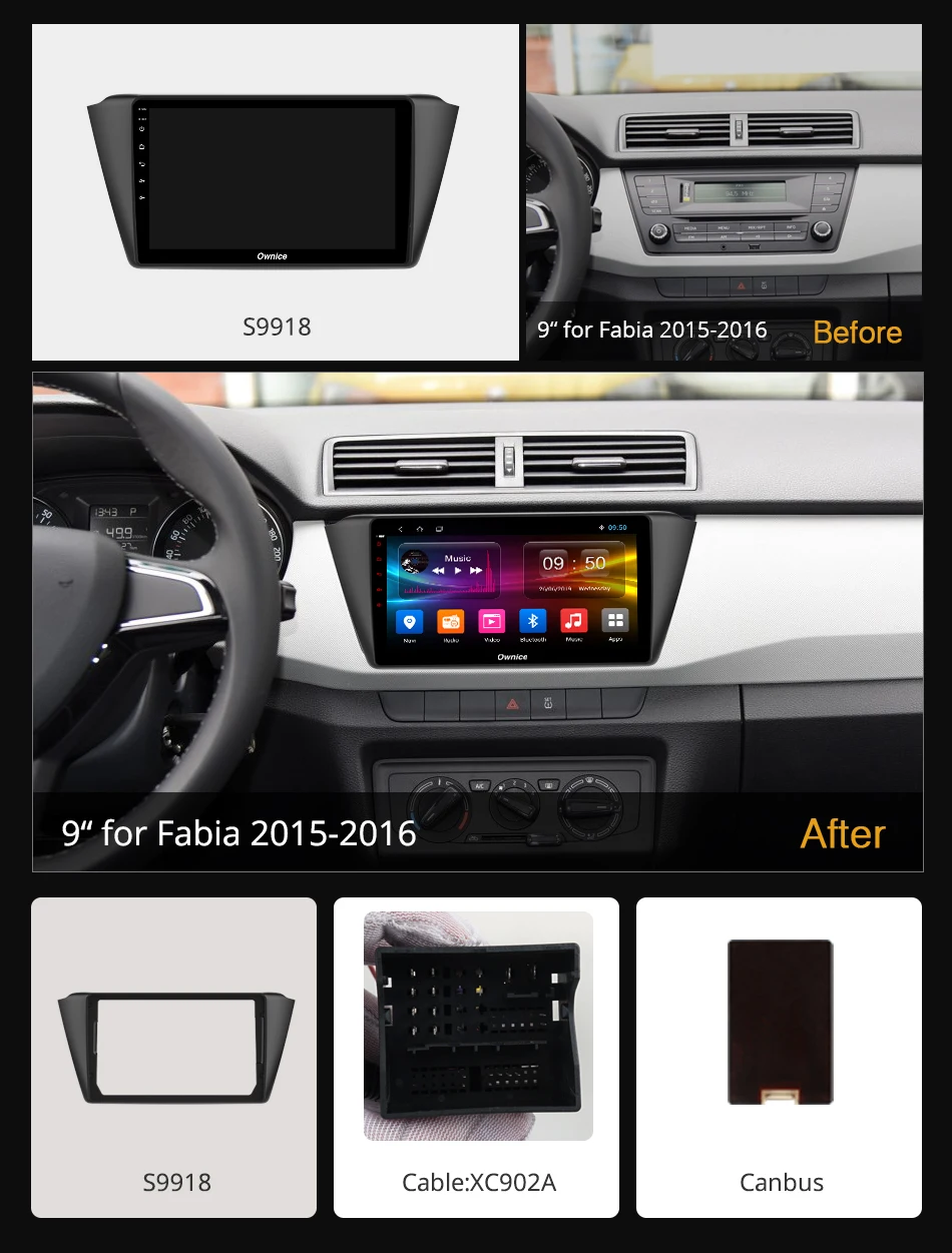 Ownice Восьмиядерный Android 9 0 k3 k5 k6 автомобильный радиоплеер для Skoda Fabia 2015 2016 4 Гб ram 64 rom