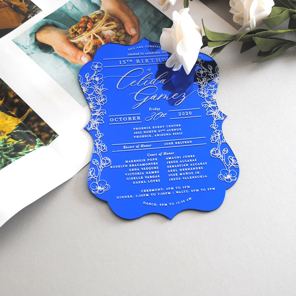 Золотая зеркальная Акриловая Карта серебристая карта меню розовое золото рамка