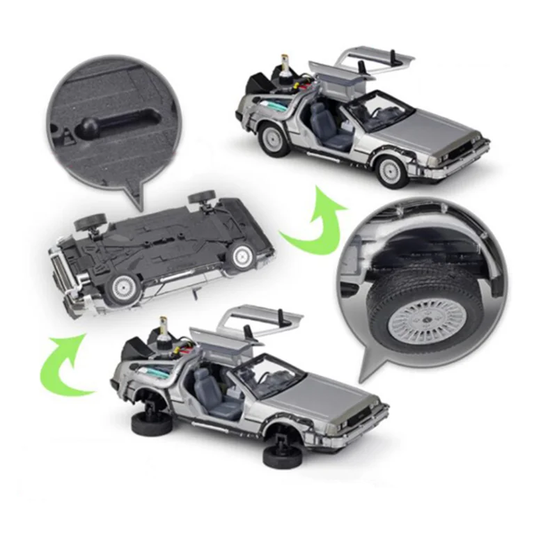 Литая автомобиль 1:24 из сплава Delorean Назад в будущее 1/2/3/Летающая машина модель