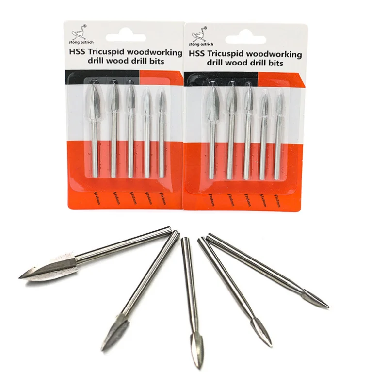 

Wood Carving Drill Bit 5Pcs HSS Titanium Drill Bit 3-8mm Drilling Power Tools Metal High Speed Steel Wood Hole Cutter Cone Drill