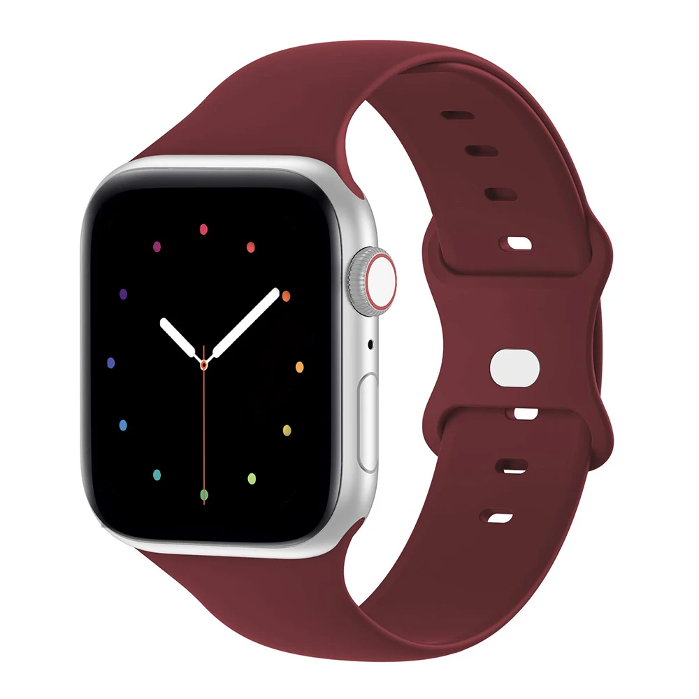 

Apple Watch Compatible Sports Silicone Strap Women's 38/40/42/44mm Graduation Gift Birthday Gift Swimming Waterproof Rose Red