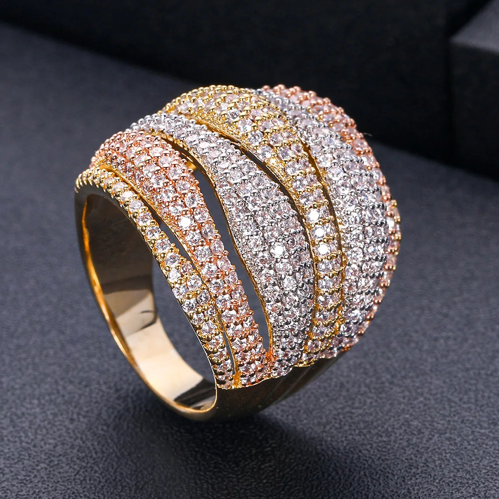 Janekelly очаровательные трендовые кольца для женщин с крестиком Layerd массивные