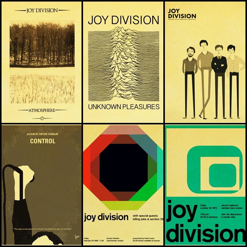 Британский панк группа Joy Division ВИНТАЖНЫЙ ПЛАКАТ из крафт бумаги домашний