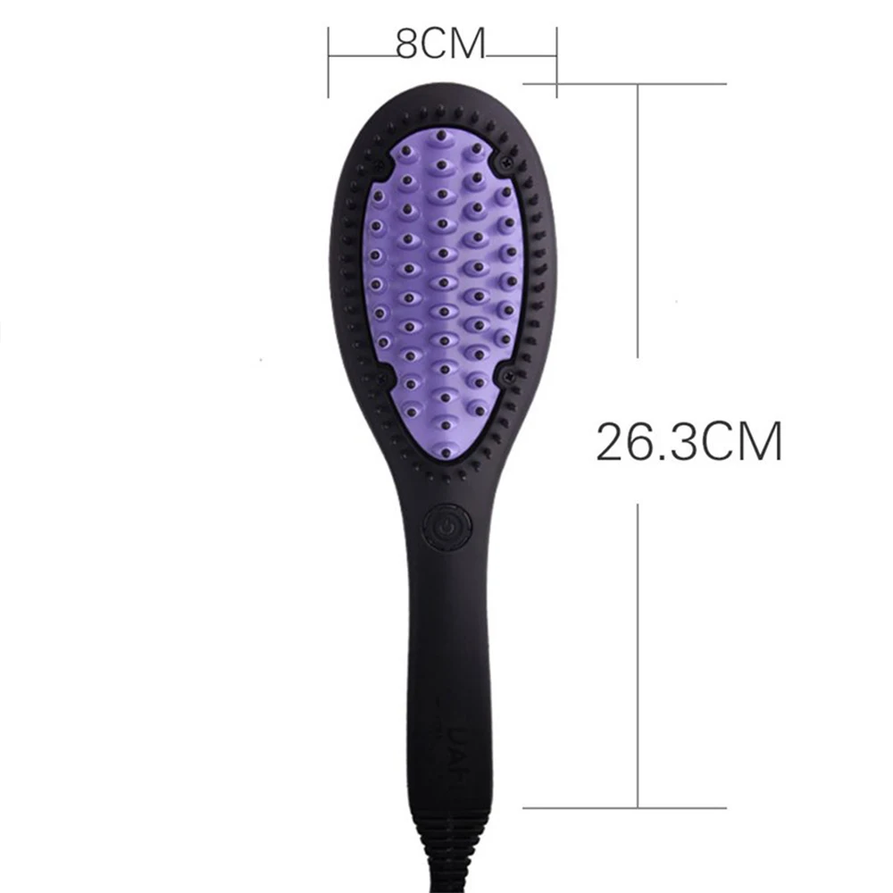 

Professional Ceramic Straight Hair Brush Straightener Electric Comb Smooth Silky EU Plug Anti-Scald Tool Straightening Brush