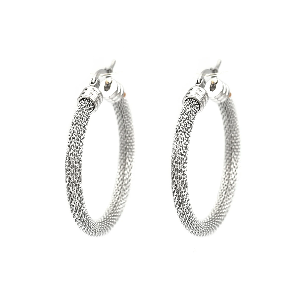 Женские круглые серьги-кольца серебряного цвета 304 см x 4 7 1 пара - купить по