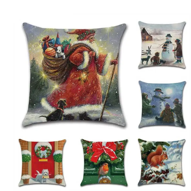 Рождественская наволочка для подушки красные наволочки диванной чехлы сиденья
