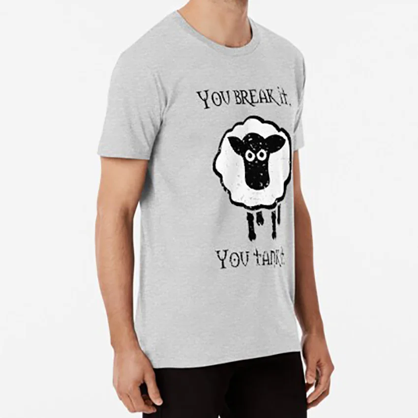 You Tank It sheep (distressed) Футболка wow mage noob newb контроль толпы|Мужские футболки| |