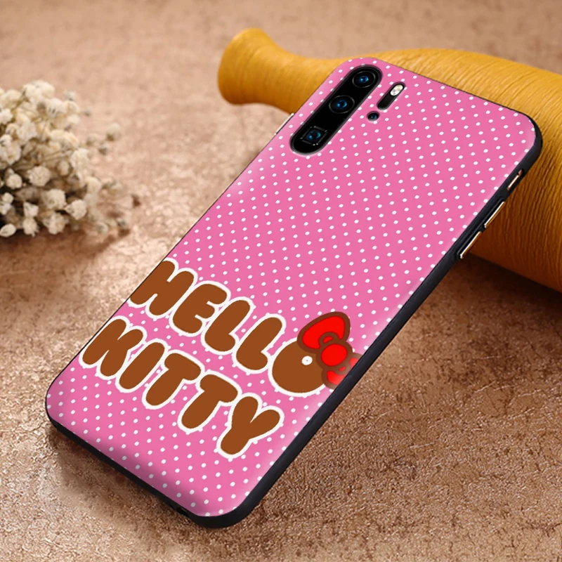 Черные силиконовые чехлы Hello cat для huawei Y6 Y7 Y9 Prime 2018 2019 Nova 2i 3 4 3i Lite mate 10 20 Pro |