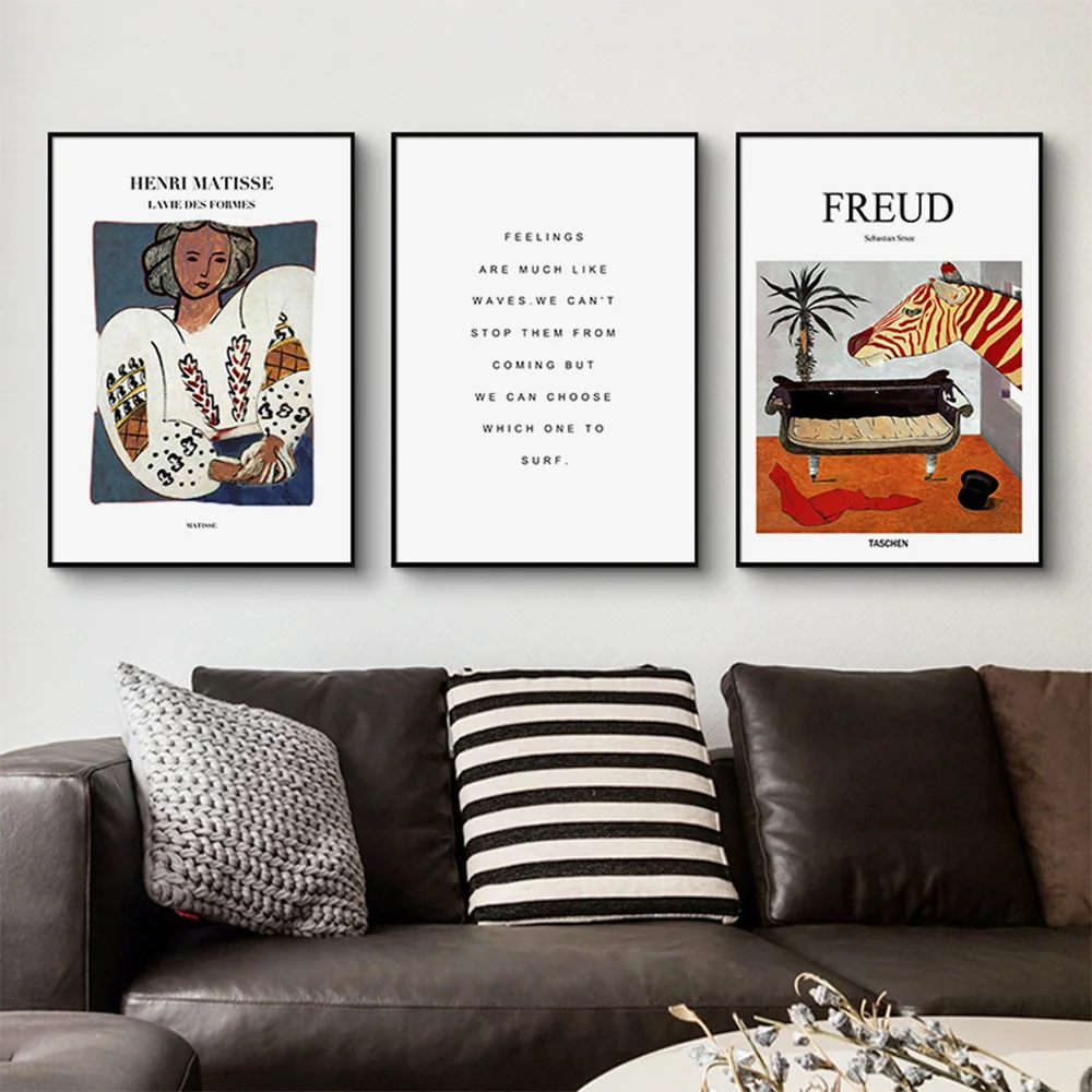 

Nordic Poster Prints Canvas Painting Wall Art French Freud Henri Matisse English Letter Abstract Pictures For Office Room Decor