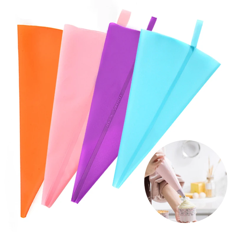 

Reusable Silicone Pastry Bag Piping Cake Decorating Tools DIY Cupcake New Pastry Bags Kitchen Cakes Pastry Supplies