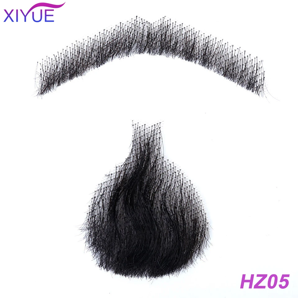 Man's Beard Hand Made Real Hair Fake Beard Mustache Fancy Synthetic Invisible for Makeup Fake Hair Cospaly Party Tools images - 6