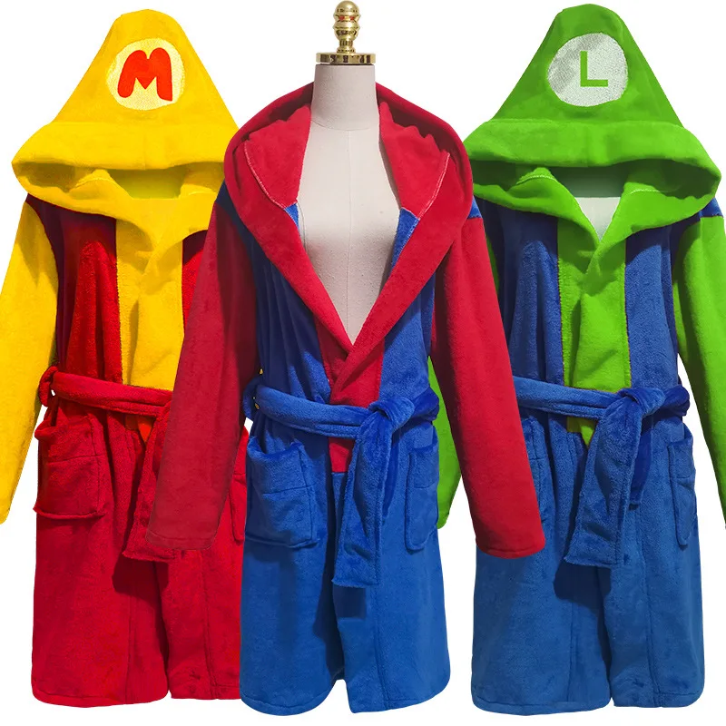 

Super Mario anime cosplay costume mario bros Luigi Bathrobe clothes Halloween birthday gifts Creativity toy model dolls