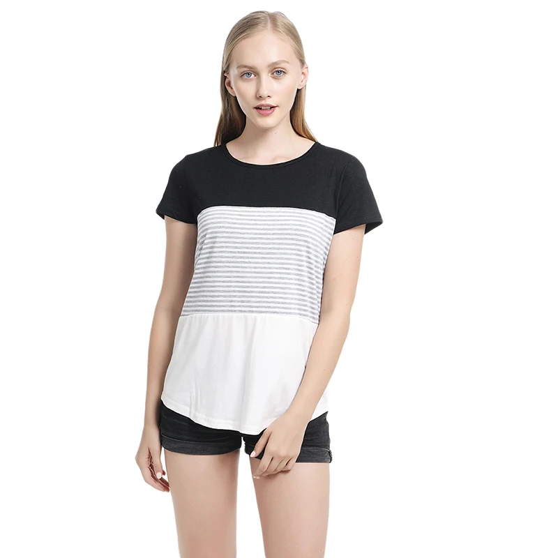 Летняя Стильная модная женская полосатая футболка в стиле Харадзюку ярких