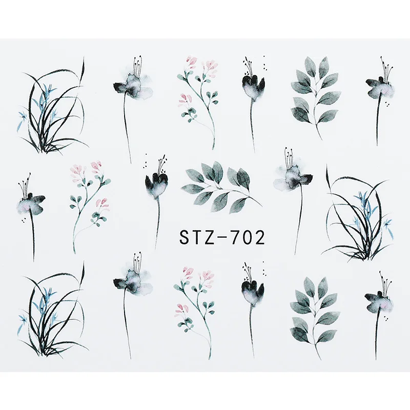 1 шт DIY цветок лист водные лыжи наклейки для ногтей абстрактный паста