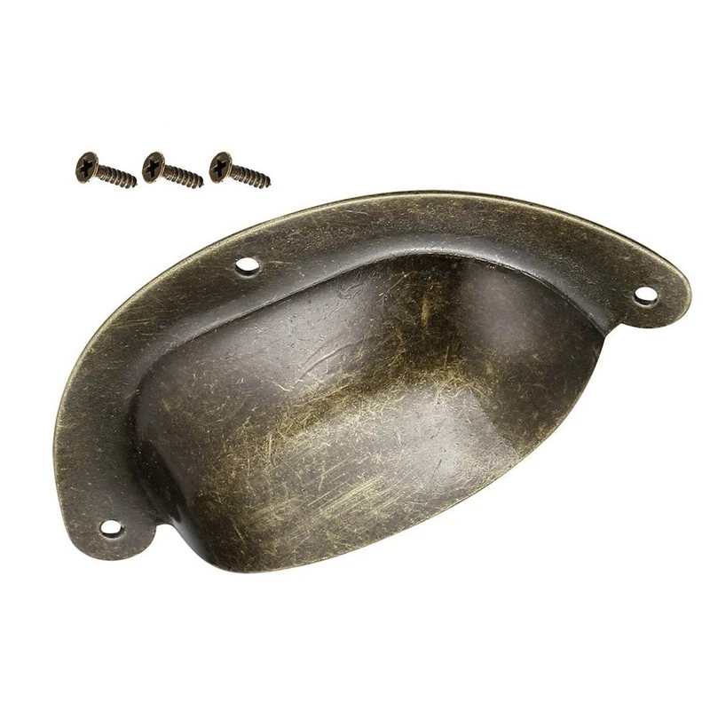 40 мм отверстия центры Винтажный стиль чашки корпус ящика тянуть ручки бронзовый