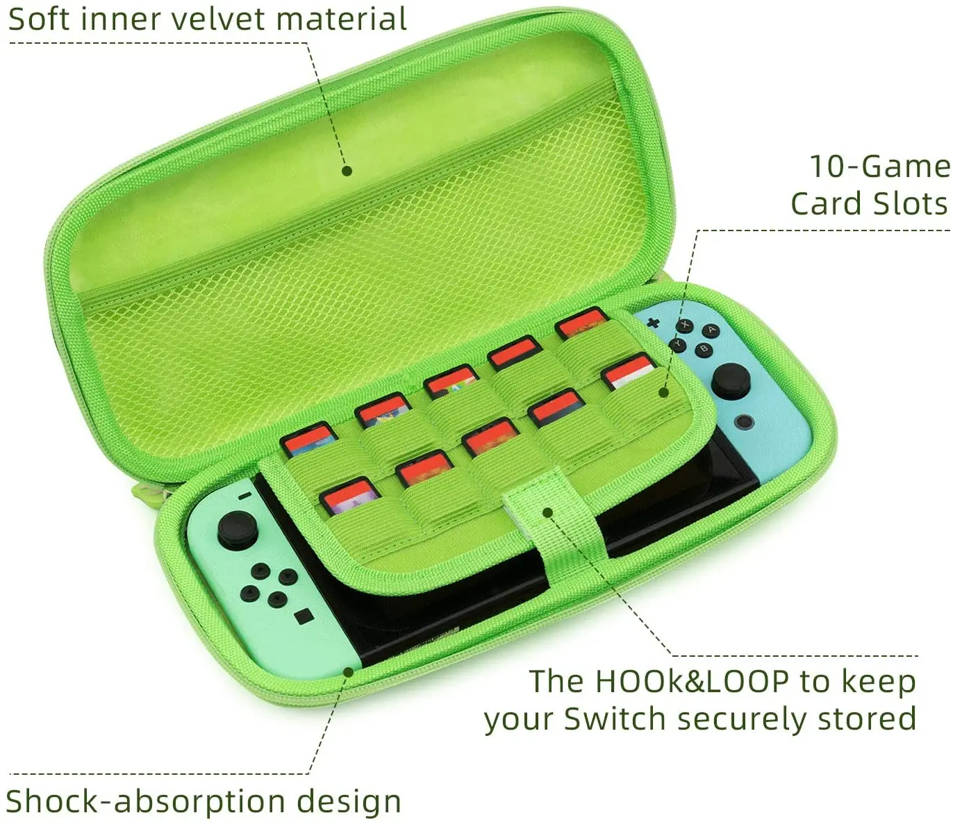 Портативный чехол Green forest для Nintendo Switch сумка хранения переноски консоли жесткие