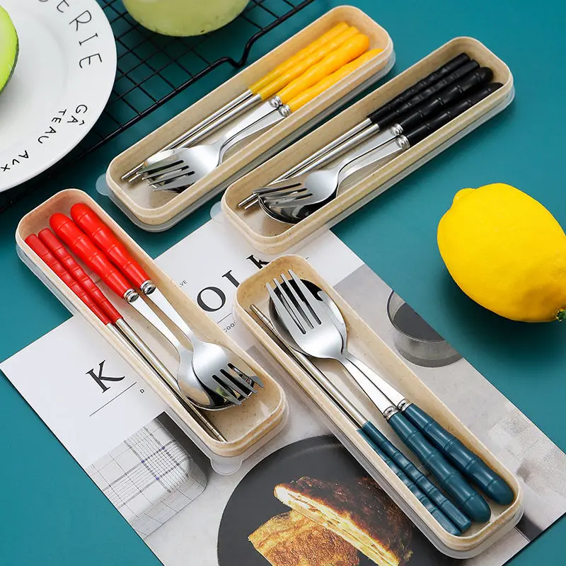 Утолщенные палочки [Пшеничная солома] из нержавеющей стали трех частей ложка