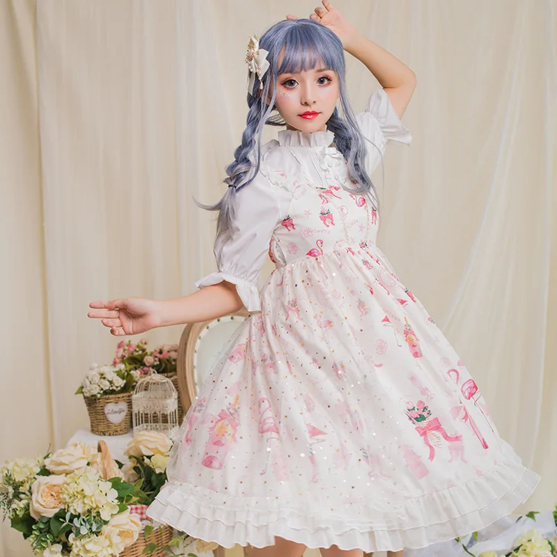 Женское платье с принтом фламинго юбка в готическом стиле оригинальный дизайн