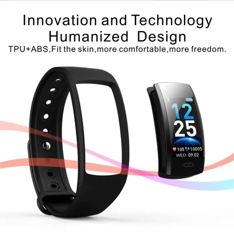 

QS90 Plus Color Touch Smart Bracelet Heart Rate Detection Waterproof Portable Wearable Sport Use Information Reminder Smartwatch