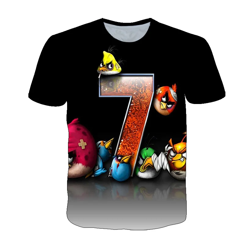 

Hot Sale 3D Printed Childrens T shirts Bird Game Boy Girl t-shirt Cool Summer O-neck Children's T shirt Tee Tops 2021