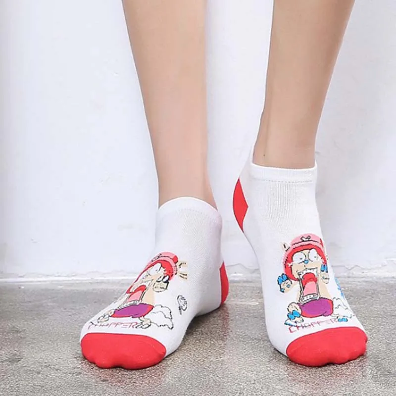 Короткие хлопковые носки для мужчин и женщин цельные Носки с рисунком манги