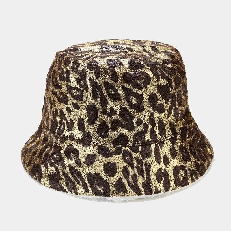 

Autumn and Winter Cotton Leopard Print Bucket Hat Fisherman Hat Outdoor Travel Hat Sun Cap Hats for Men and Women 471