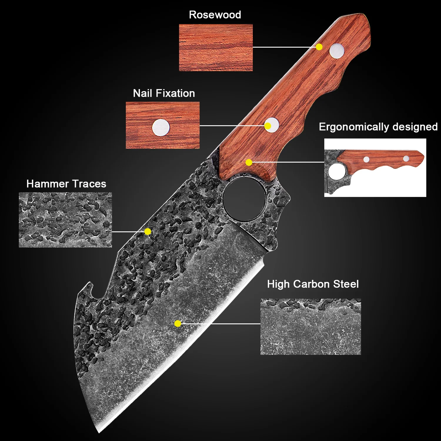Профессиональный нож XITUO ручной работы Кливер из нержавеющей стали для мяса