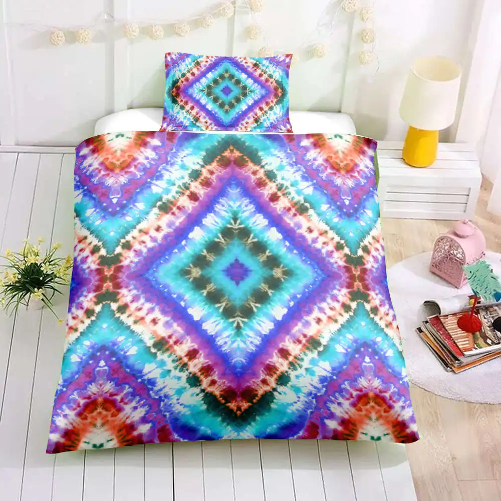 Thumbedding Tie-Dye Bedding Set Creative High End Colorful 3D Duvet Cover King Queen Twin Full Single Double Comfortable Bed | Дом и сад