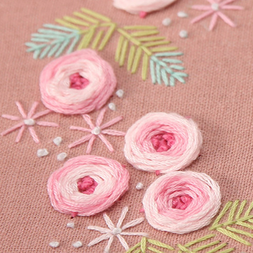 

Embroidery Starter Kit with Pattern Cross Stitch Flower Needlework Kits