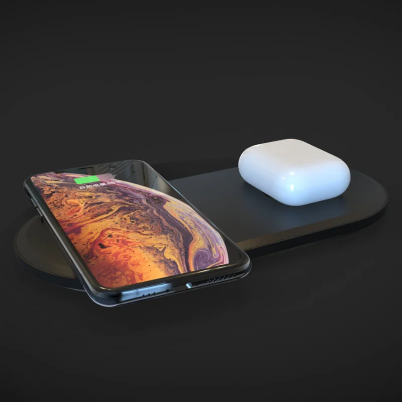 

2 in 1 Wireless Charger Stand For iPhone 11/12 Pro Max Qi 15W Fast Charging Induction Chargers For AirPods Samsung Xiaomi mi
