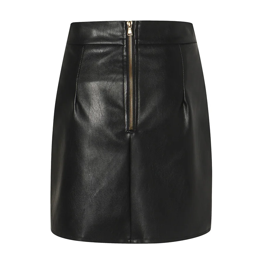 

Benuynffy Sexy High Waist PU Leather Skirts Womens Autumn winter Black Split Mini Skirt Female Streetwear Zipper Bodycon Skirt