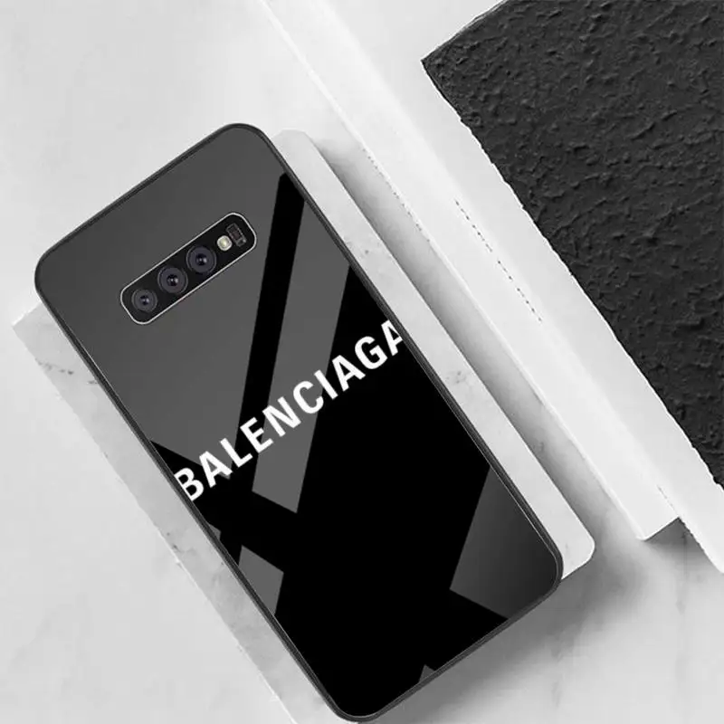 

B-Balenciaga Phone Case Back Cover For Samsung Cases S20 Plus S10 NOTE 8 9 10 10PRO Tempered Glass Soft Silicone Edge