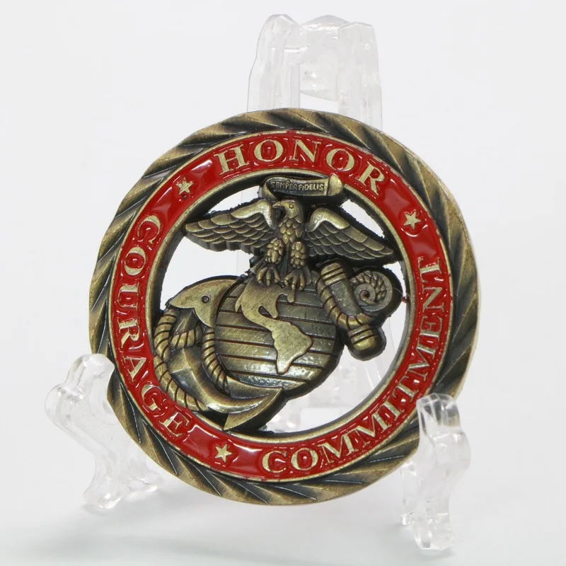 

United States Marine Corps Logo Hollow Commemorative Coin Lucky Coin Collection Medal Challenge Coin