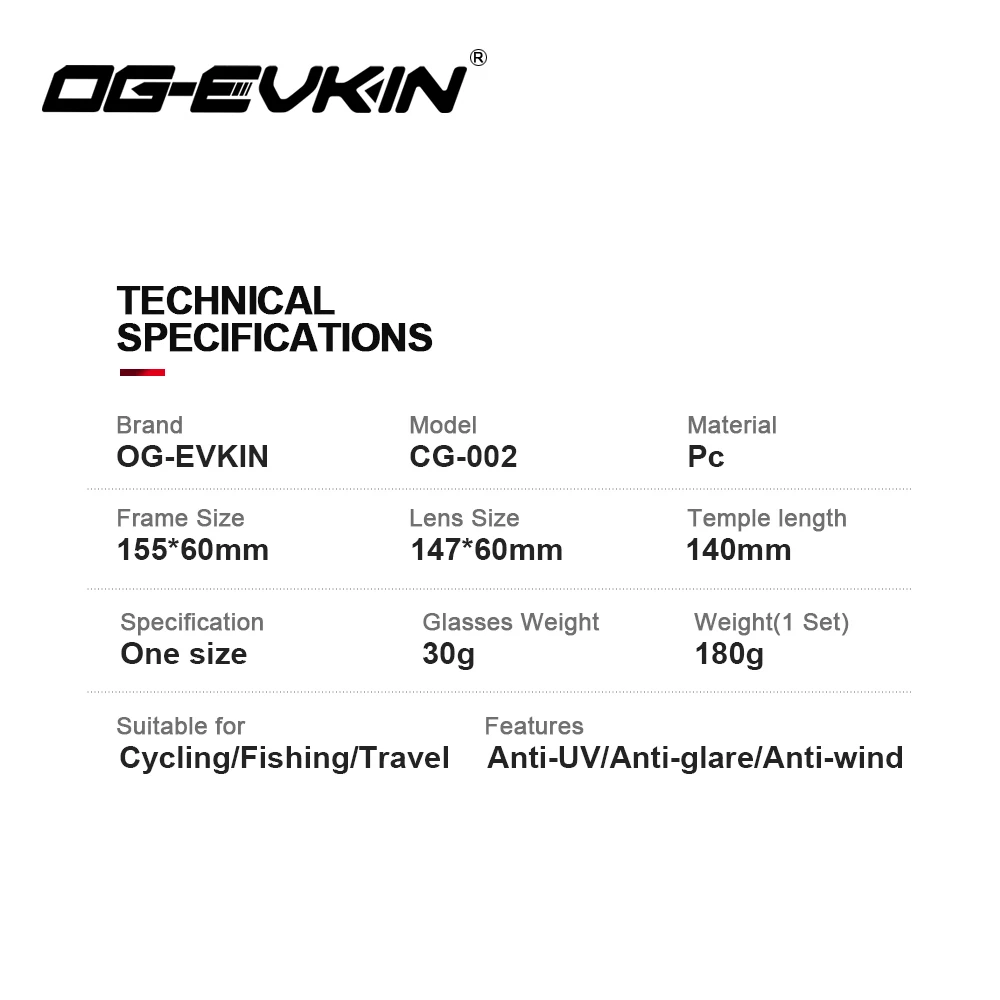 OG EVKIN CG002 велосипедные солнцезащитные очки спортивные дорожные горные для
