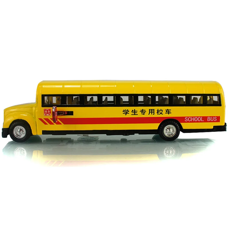 

1:32 Scale Alloy Pull Back Car Model School Bus Model Toy 2 Open Doors with Sound Light for Kids Toy