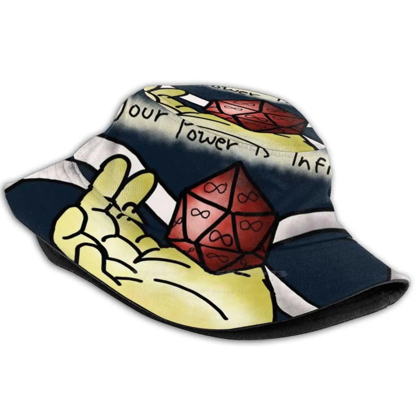 

Панама-ведро, складывающаяся по технологии Your Power Is Infinite And Unknown, с 20-гранным кубиком, цвета в темноте