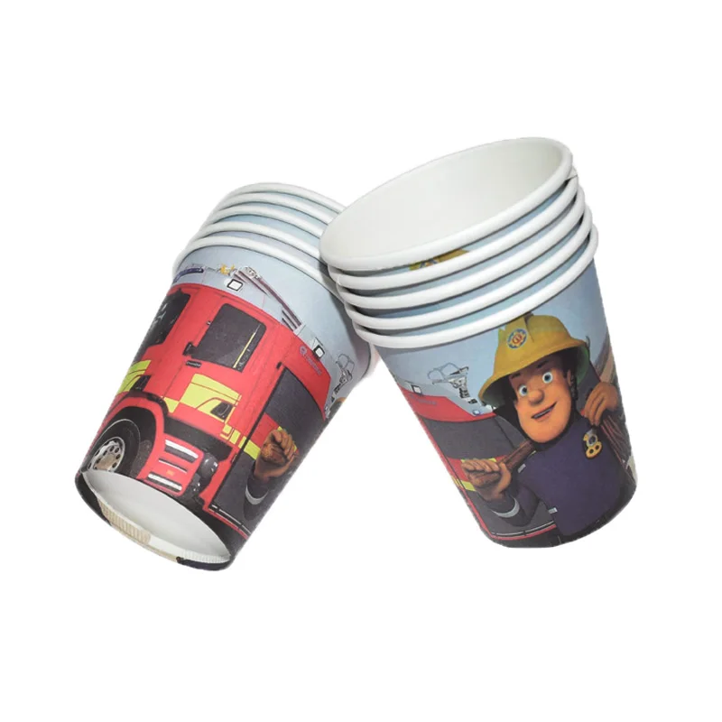 

20pcs/pack Fireman Sam disposable cups Fireman theme disposable cups Fireman Sam theme birthday party decorations