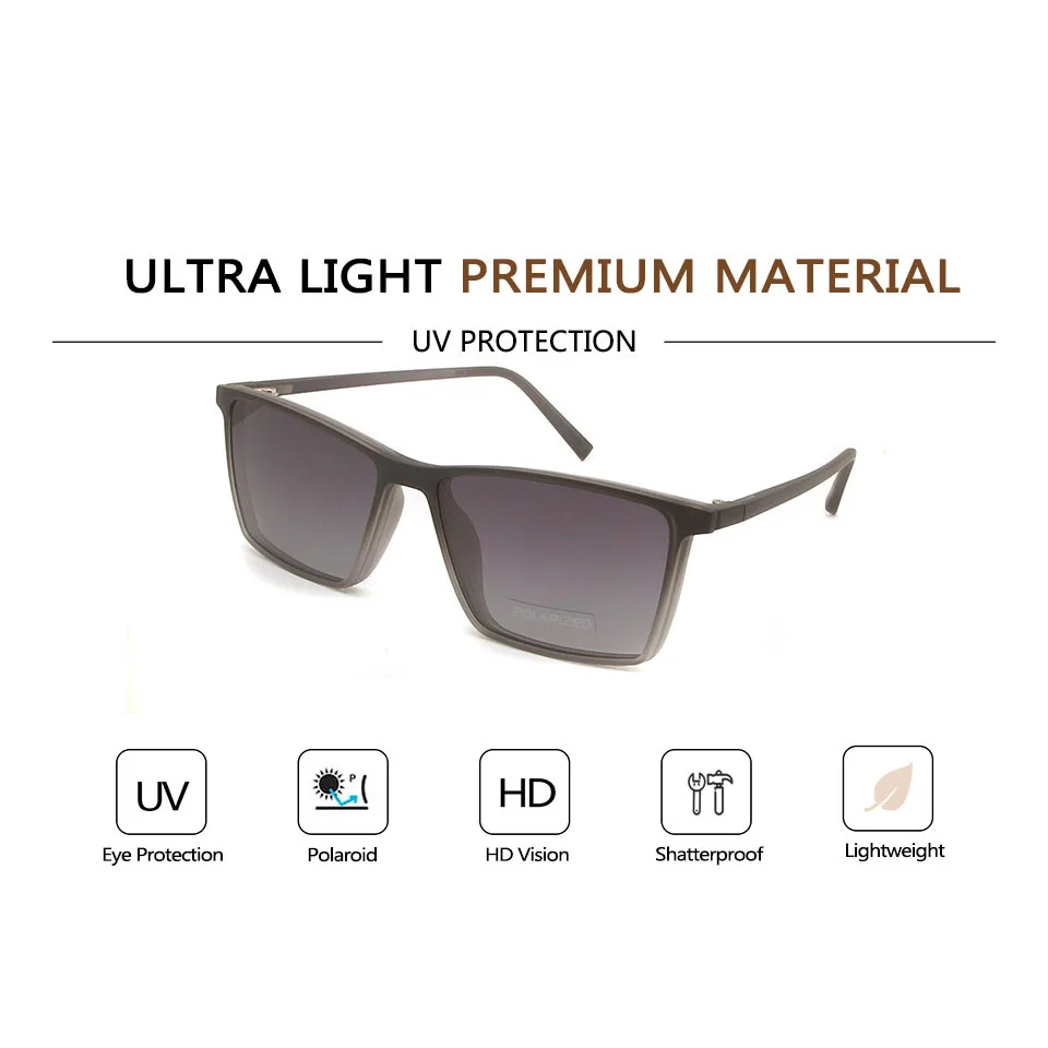 Очки солнцезащитные магнитные ультралегкие с клипсой и защитой UV400|Мужские очки|