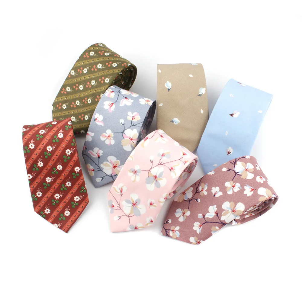 Новый галстук с цветочным рисунком для мужчин и женщин хлопковый Повседневный 6