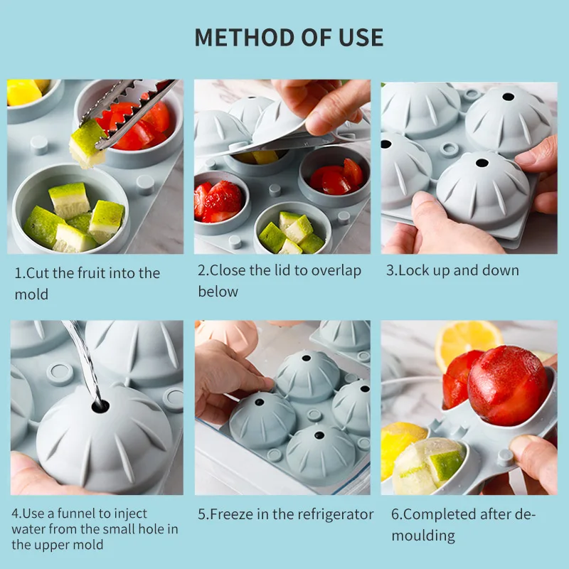 Шарик льда для виски 4 ячейки форма силиконовая в форме шара аксессуары домашней